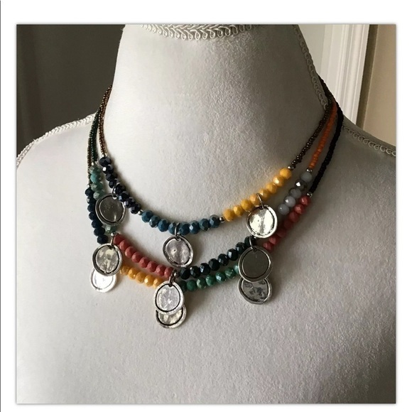 LAST 1! NEW Necklace Earrings SET Southwest Desert Colors Boho Medallions Beads - Picture 10 of 12